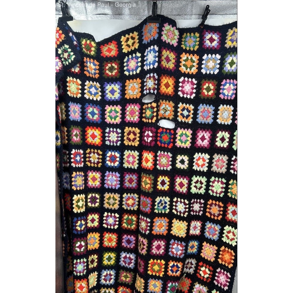 Vintage Handmade Hand Crafted Grandma Christmas Patchwork Quilt 86" x 64" Read